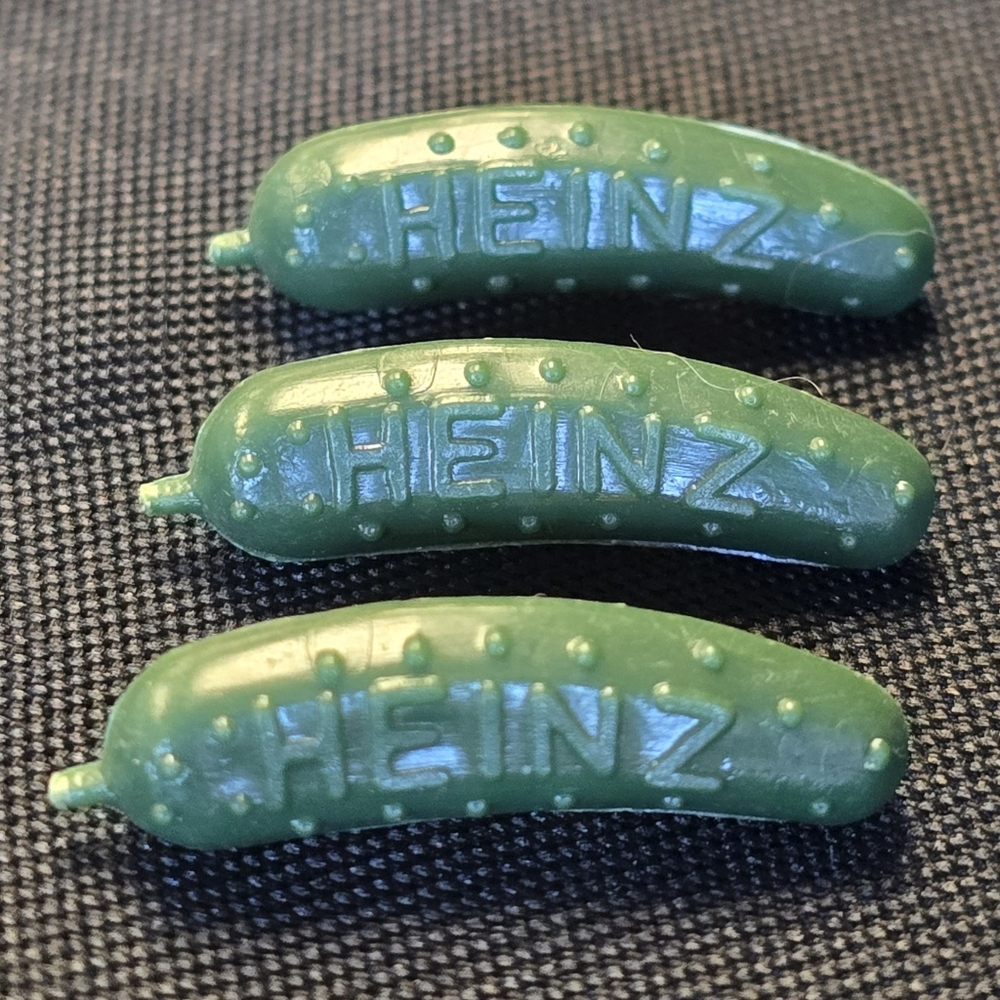 Set Of 3 Promotional Heinz Green Pickle Pins